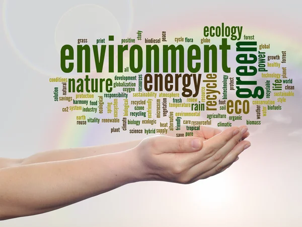 Environment and ecology, conservation word cloud — 스톡 사진