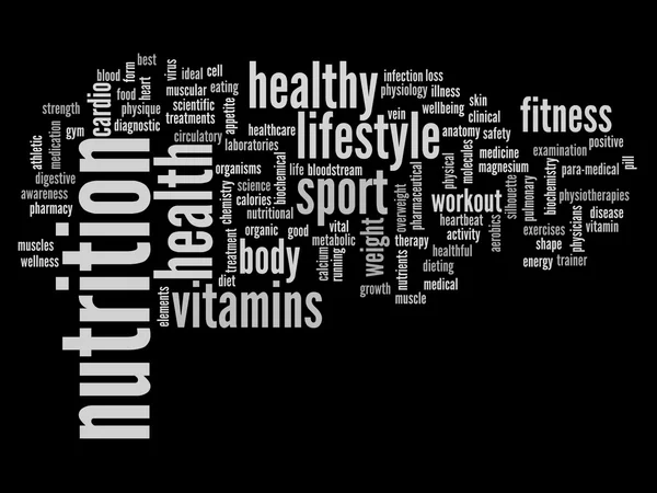 Nutrition and health word cloud — Stock Photo, Image