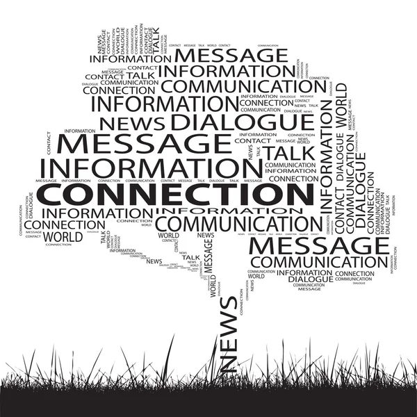 Contact tree and grass word cloud — Stock Photo, Image