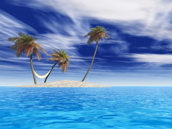 Conceptual isolated exotic island — Stock Photo, Image