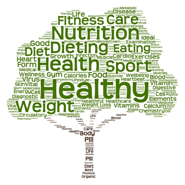 Diet grön text word cloud — Stockfoto