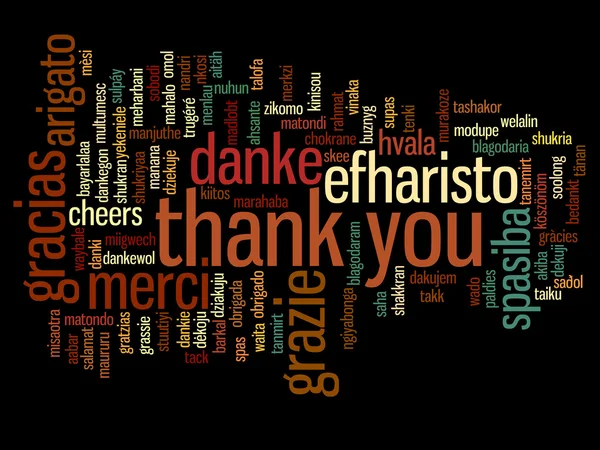 Dank u word cloud — Stockfoto