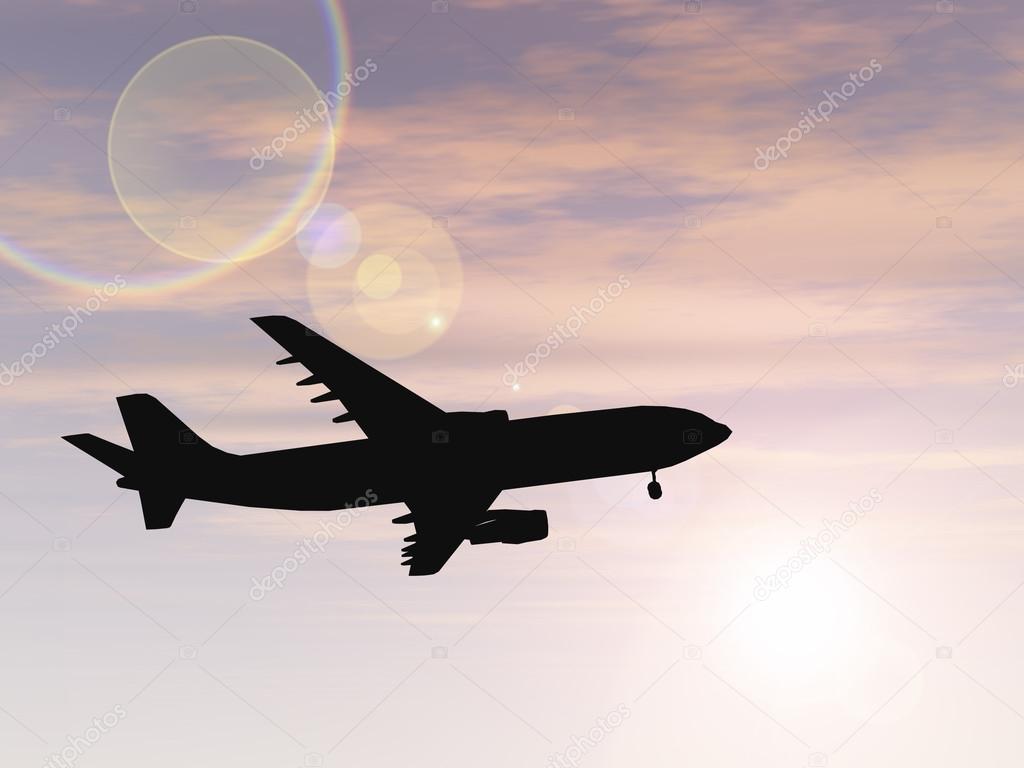 aircraft silhouette flying