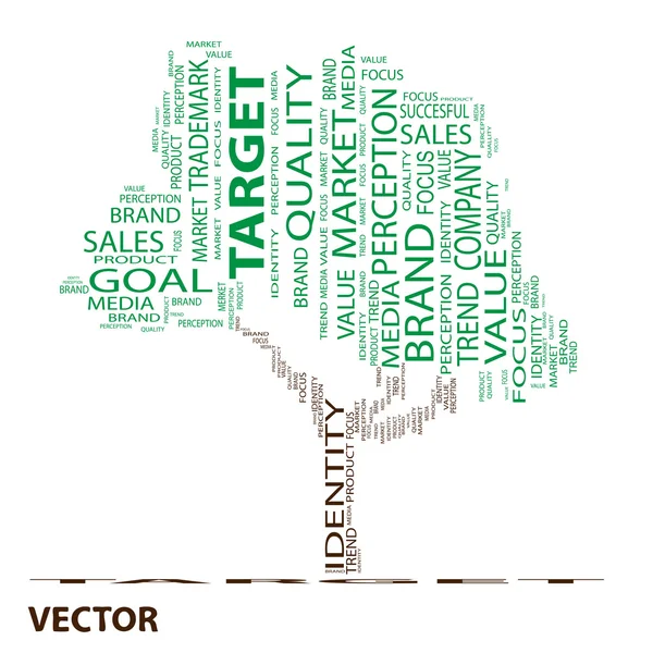 Cible arbre conceptuel mot nuage — Image vectorielle