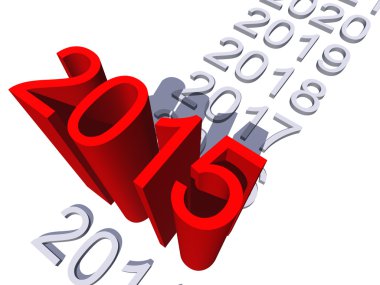 2015 new year text standing out of the crowd