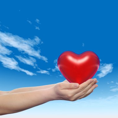 soyut kırmızı kalp