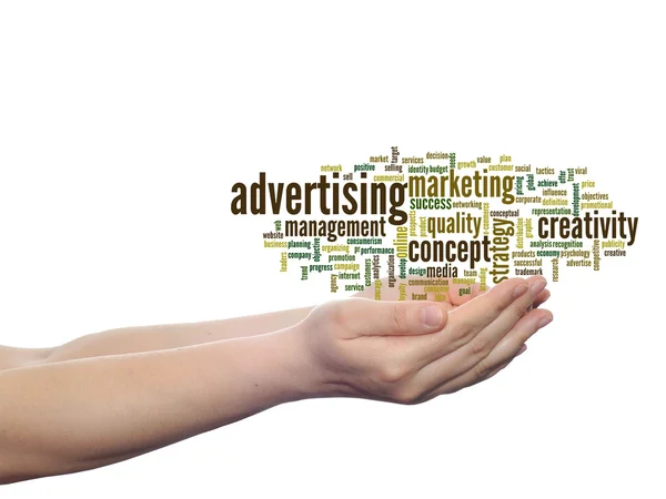 Marketing of reclame word cloud — Stockfoto