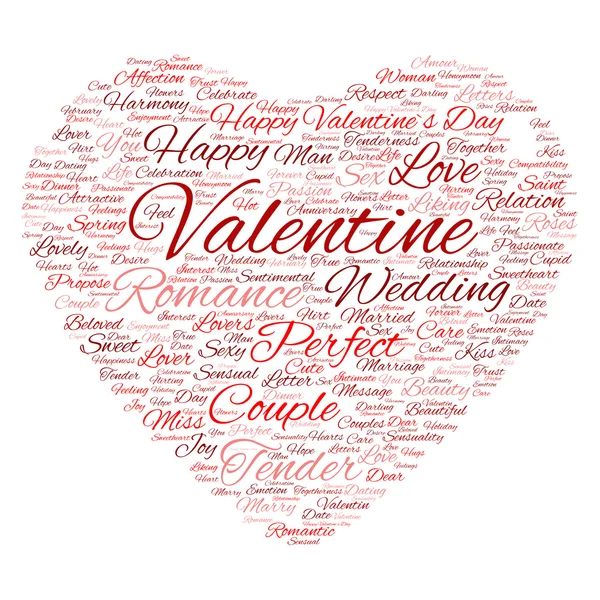 San Valentín wordcloud texto — Foto de Stock