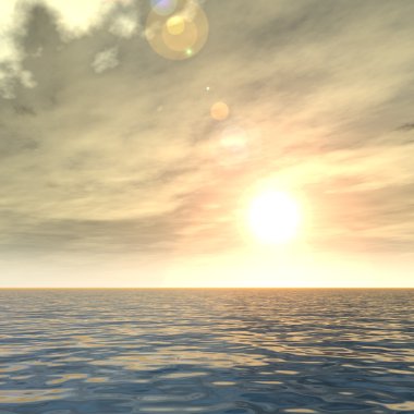 Gün batımında bulutlu gökyüzü