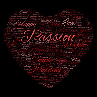 Sevgililer günü wordcloud metin