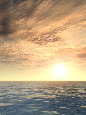 Gün batımında bulutlu gökyüzü