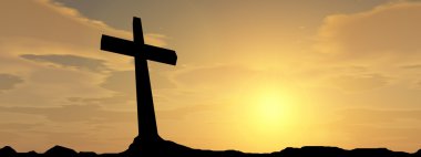 siyah haç veya din sembol siluet