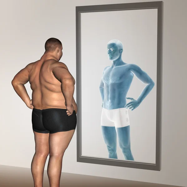 Надмірна вага проти тонкого чоловіка — стокове фото
