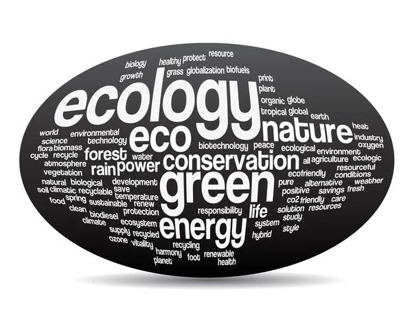 Ecologia verde e conservação nuvem de palavras — Fotografia de Stock