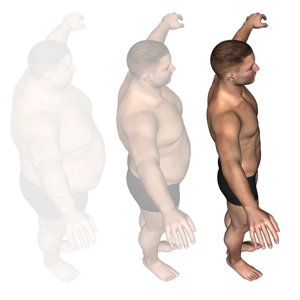 Sobrepeso vs hombre delgado —  Fotos de Stock