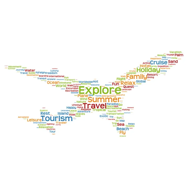 Turismo parola nube o wordcloud — Foto Stock