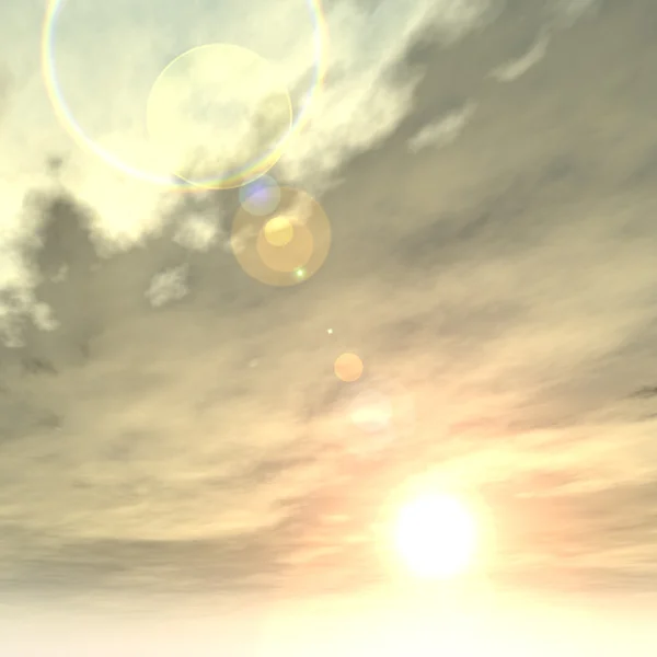 Bulutlar ve güneş ufka yakın — Stok fotoğraf