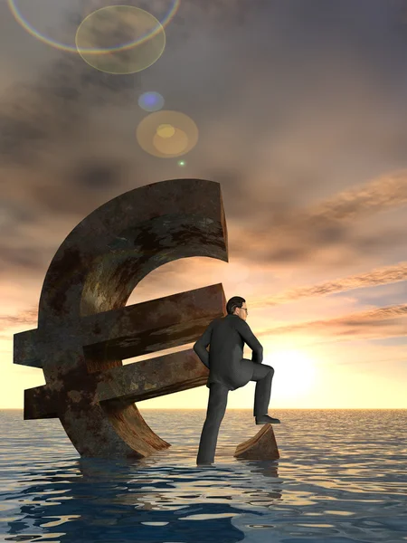 Conceptual currency euro symbol — Stock Photo, Image