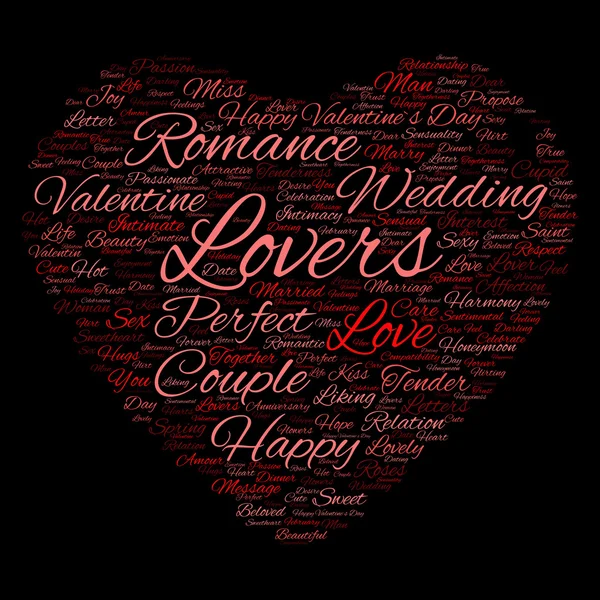 San Valentín wordcloud texto — Foto de Stock