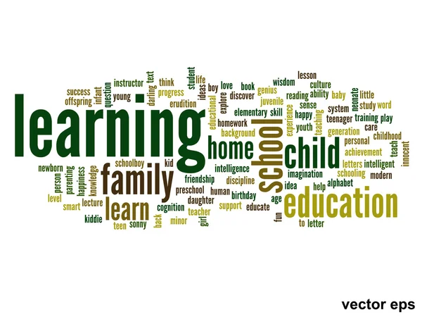 Konceptuella utbildning word cloud — Stock vektor