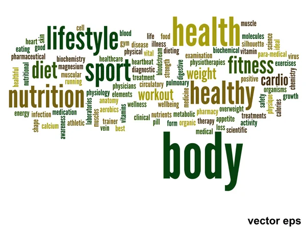 Nube de palabras de salud conceptual — Archivo Imágenes Vectoriales