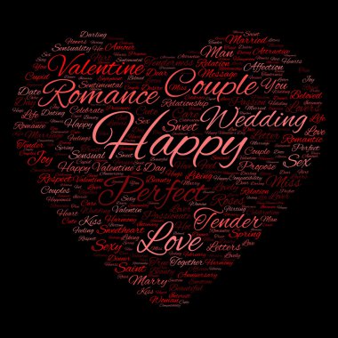 Sevgililer günü wordcloud metin