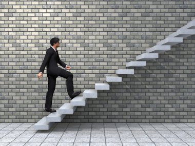 bir merdiven tırmanma işadamı