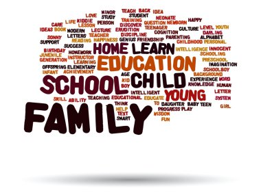 eğitim veya aile soyut kelime bulutu