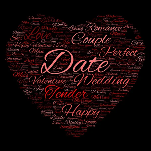 Valentinstag Wordcloud-Text — Stockfoto