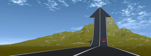 Pfeilstraße zeigt nach oben — Stockfoto