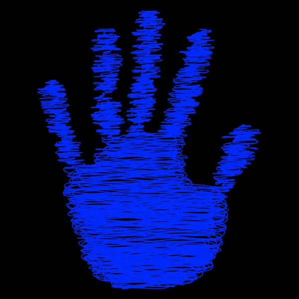 Desenho pintado forma da mão — Fotografia de Stock