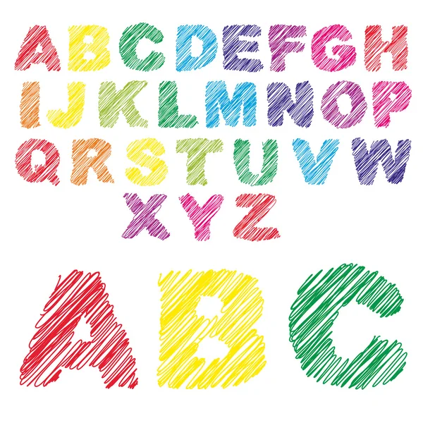 Collection of colorful handwritten font — 图库照片