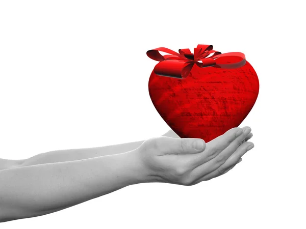 Conceptual  heart with a ribbon — Stock Photo, Image