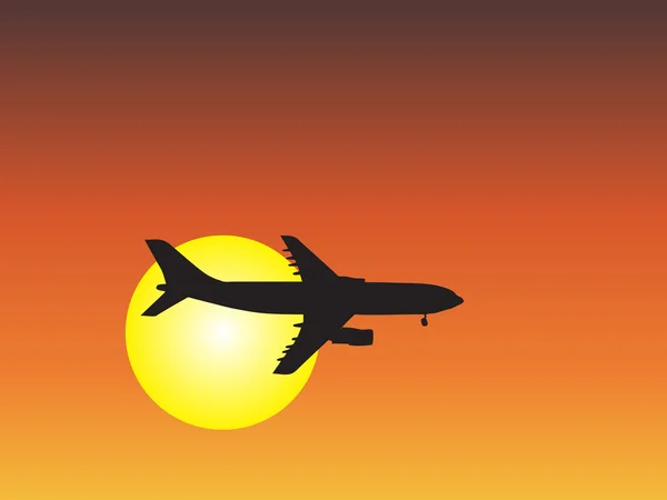 Aircraft silhouette flying — Stock Photo, Image