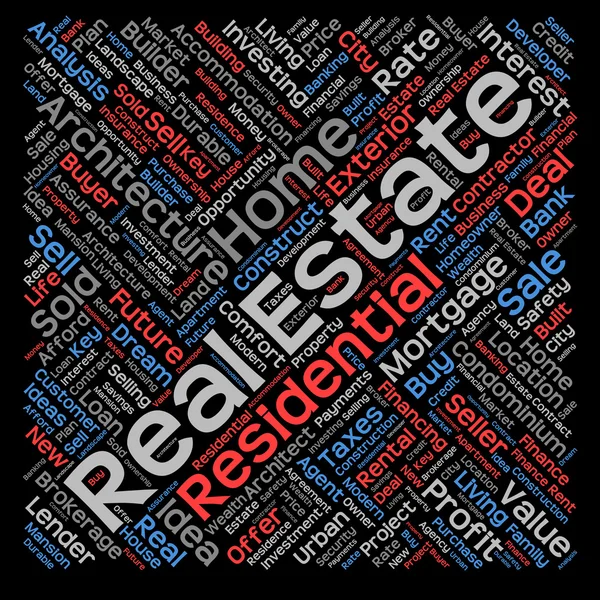 Real estate or housing word cloud — Stock Photo, Image
