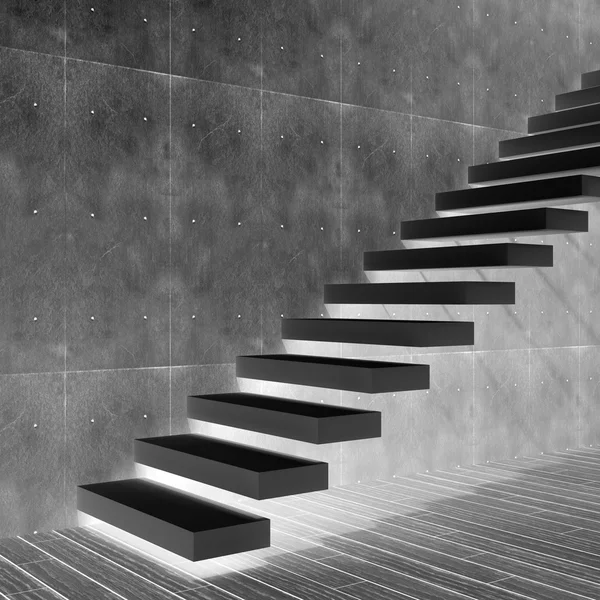 Бетонная лестница или ступеньки возле стены b — стоковое фото