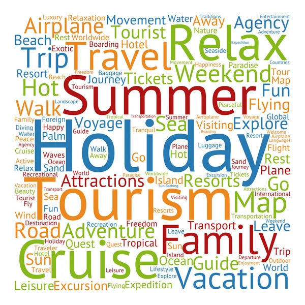 Travel or tourism word cloud — Stock Photo, Image