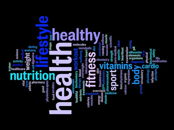 Health diet or sport word cloud — Stock Photo, Image