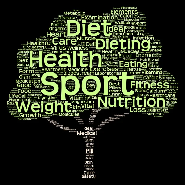 Diet grön text word cloud — Stockfoto