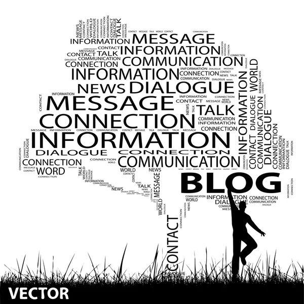 Mot de communication cloud — Image vectorielle