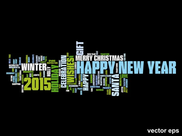 Conceptual Feliz Año Nuevo palabra nube — Vector de stock