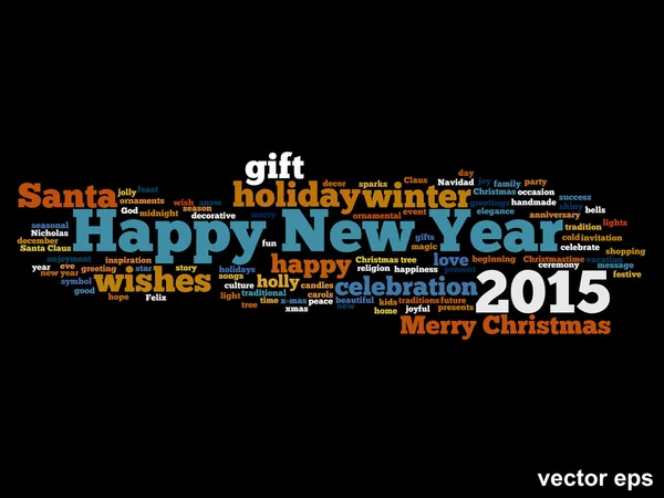 Conceptual Feliz Año Nuevo palabra nube — Vector de stock