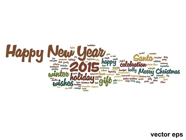 Feliz Año Nuevo 2015 concepto de nube de palabras — Vector de stock
