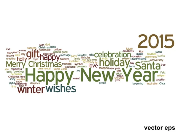 Conceptual Feliz Año Nuevo palabra nube — Vector de stock
