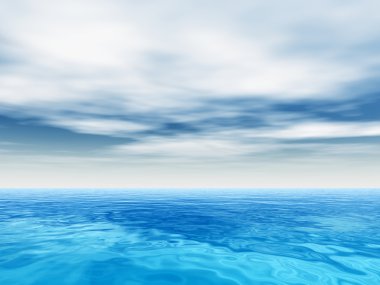 okyanus su dalgaları ve gökyüzü
