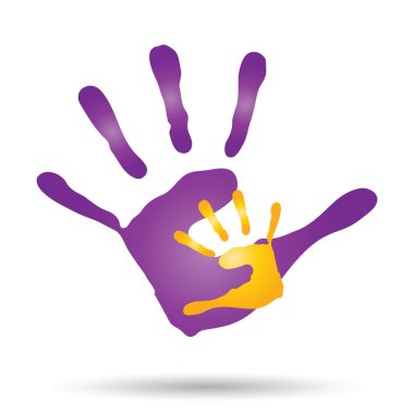 Anne ve çocuk el parmak