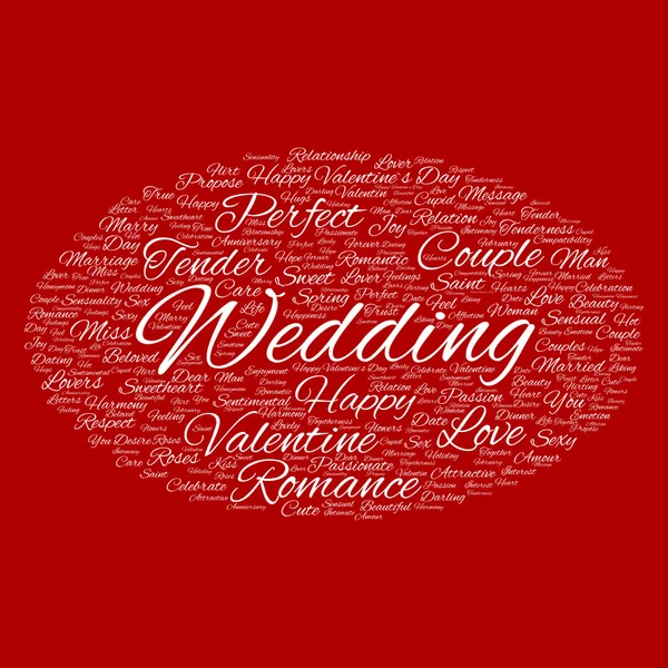 Valentinstag Wordcloud-Text — Stockfoto