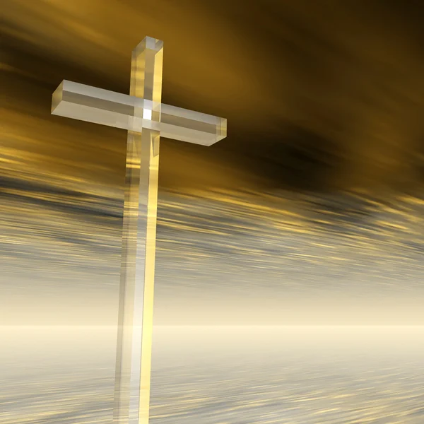 Glass cross symbol — Stok fotoğraf