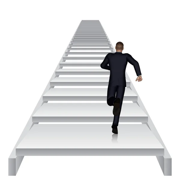Zakenman uitgevoerd of het beklimmen van de trap — Stockfoto