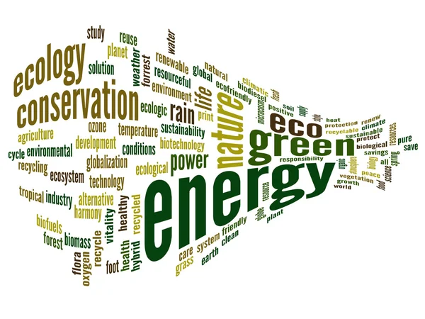 Абстрактный текст зеленой энергии — стоковое фото